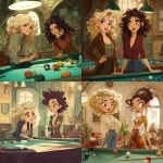 **Curly haired blonde architect girl playing billiards with a curly haired brunette girl** - <@690727352149475348> (fast)
-# Create, explore, and organize on [midjourney.com](<https://midjourney.com/imagine?from_discord=1>)