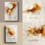 **Book cover design for "Ellipsis" by Elina Kumra. The background is off-white, with a subtle canvas or raw paper texture for a tactile, literary feel. Across the cover, place several prominent, organic milk stains--some large, some small--transitioning from pure white at the center, through soft beige, to rusty orange at the ragged edges. Within these stains, very subtle, almost-hidden shapes of abstract Arabic, Hebrew, and English letters--appearing like calligraphic ghosts, not clearly readable, blending with the stain pattern. The title "ELLIPSIS" is placed centrally or just above center in large, modern serif font (in the style of Freight or Sabon), with a color that matches the deepest rusty color of the stains. The author's name "Elina Kumra" is centered below the title, in a smaller, clean sans-serif font (Helvetica or Futura), in a lighter taupe or beige picked from stain tones. The overall vibe is minimalist, literary, tactile, with process-art aesthetics and cross-cultural nuance. No additional illustrations, no border, just milk stains and typographic elements. High visual clarity for both print and digital thumbnail.** - <@1177080273205207050> (fast)