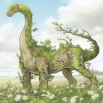 **Floral and vines diplodocus --ar 4:5 --niji 6 --raw** - Image #3 <@948741381743083580>