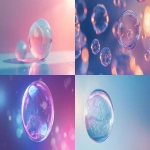 **floating soft 3D bubble, clean surface with subtle light reflections, minimal digital particles inside, abstract but clean financial data metaphor, fintech theme, no UI elements, smooth gradients, 16:9, 4k --ar 16:9 --v 6.0 --raw** - <@1321055388543483937> (fast)