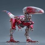 **a 3d rendered image of an industrial-style raptor robots with a glass chest head and american flag colour scheme metallic metal, an ultra-detailed illustration in the style of Atey Ghailan and Jacek Yerka, ultra-high resolution, in a dynamic pose, 4k --ar 13:20 --v 7.0** - Upscaled by <@1087506013407695028> (relaxed)