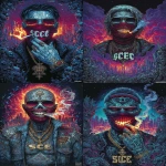 **<https://s.mj.run/aFitq52vwEk> A tattooed man who has taken LSD, is wearing a dark red face mask and smiling with a lit joint in his mouth. The background is a wall covered in monochrome graffiti. surreal urban pop art poster of a holographic icon relic glowing with kawaii energy, prism core, and kinetic emotion glow set in a hybrid cityscape merging Shibuya Scramble Crossing and Seoul Hongdae street holographic neon signs, graffiti ribbon clouds, stickerbomb icon clusters, kinetic advertising orbs streaking across reflective glass a luxurious, ornate door appears in a vast landscape leading to a dream world filled with sea creatures living among humans fractal psychedelic fantasy, Animatrix Zentangle illustration style from the moment the unseen key unlocks the door, dazzling beams scatter in holographic light complex geometric shapes, luminous forest portal, futuristic psychedelic journey vivid holographic VFX, ultraviolet glow, aurora flares, lilac neon haze, prism reflections surreal.urban.pop.art × avant-garde.poster × hyperdetailed × optical.neon.illusion × holographic.magazine.cover × rhythm.visual.installation chaos 90 --ar 5:7 --stylize 1000 --exp 100 --p tmvzwwh --v 7.0** - <@1039020526447894558> (fast)
-# Create, explore, and organize on [midjourney.com](<https://midjourney.com/imagine?from_discord=1>)