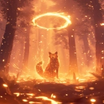 **A mythical fox made of fire, a halo of electricity floating above head, fireflies flying around background, inside of a mystical misty forest, embers in foreground, cinematic, bokeh effect, abstract, foxfire, 3d, uhd, octane render, --ar 3:4 --niji 6** - Upscaled (Subtle) by <@812948421366644747> (fast, stealth)