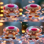 **a cute mushroom-headed character (Kinopio-style) trapped inside a translucent, wobbly jelly, reaching out with both hands in a "help me" pose, glowing and glossy jelly, magical lighting, fairytale atmosphere, Rapunzel-style colors and dreamy lighting, high detail, fantasy anime illustration --v 7.0 --ar 9:16 --oref <https://s.mj.run/dgfYBTKPdkw> --ow 200** - Variations (Strong) by <@1112784568303497357> (turbo)
