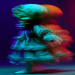 **Abstract, long-exposure portrait of a kid dressed as a head of lettuce in Belle Epoque fashion, their silhouette blurred in fluid motion beneath flickering gaslight chandeliers. Cascading layers of delicate lettuce ruffles and lace sleeves dissolve into painterly streaks, evoking a surreal fusion of haute couture and garden whimsy. The darkened room suggests a velvet-draped Parisian theatre, bathed in grainy soft focus and lit by ethereal turquoise and dusky rose highlights, casting shimmering reflections on lacquered floors and stained-glass panels. Their verdant costume flows like ink in water, caught mid-gesture in a ghostly sweep of time. A nostalgic film grain overlays the entire image, like a lost glass-plate negative, while soft light blooms around their figure, forming a gentle halo of innocence and mystery. The mood is poetic and otherworldly as if captured during a Belle Époque séance inside an art nouveau dream. High resolution, surreal motion blur, tonal color grading, and cinematic lighting. --ar 2:3 --profile sdrrzng 446aflf --ow 50 --stylize 350 --oref <https://s.mj.run/-8gDQd_tYQ4> --sref <https://s.mj.run/fc3MgUECz5k> --v 7.0** - Image #4 <@1197624915298357348>