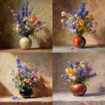 **A bouquet of Texan wildflowers in a glossy vase, a warm, light color scheme for the background, in the style of Ilya Repin's painting, with lilac shadows and bluebonnets.** - <@397396364566462464> (fast)
-# Create, explore, and organize on [midjourney.com](<https://midjourney.com/imagine?from_discord=1>)