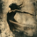 **beautiful blonde Celtic priestess DANCES joyfully as a spirit, ghostly, with a wreath of herbs on her head:: dances in a transparent dress , cheerfull, medieval spring festival, divine light:: monochrome, burnt sienna, damaged Anthotype print, scratched, dynamic movement --ar 3:4 --v 6.0 --s 250** - Image #2 <@1089203343378878556>