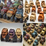 **netsuke monster trucks at a state fair in the style of netsuke --chaos 10 --ar 3:2 --style raw --v 6.1** - <@712699043595288577> (fast, stealth)