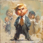 **Narcissistic baby man leader, Children's book illustrations --p 9uhxc6m --v 7.0** - Image #1 <@1135636698060038216>