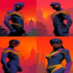 **graphic novel cover art. Esoteric Neon superhero. --c 45 --ar 1:2 --v 7.0 --s 750 --p 2ih31xe --raw** - Variations (Strong) by <@344228814332887040> (fast)