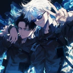 **Still shot from anime of Satoru Gojo, add Gojo’s black glasses --niji 6** - Image #3 <@774763495555072010>