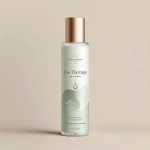 **A refined luxury spa label design for a tall spray bottle featuring elegant typography and soothing neutral tones. The label displays "Eye Therapy" in an elegant serif font at the top, followed by "100% Natural" in smaller clean sans-serif text, and "Eyelid and Lash Cleanser" below in the same supporting font style. The design incorporates a subtle line-art eye contour and gentle water droplet abstraction in muted sage green accents against a soft ivory background. The vertical layout emphasizes generous white space and breathable composition, with optional champagne gold foil highlighting on "Eye Therapy" to convey premium wellness and natural purity. --v 7.0** - Image #2 <@1057847883723980911>