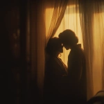 **A romantic couple sharing an intimate moment behind soft golden curtains, warmly lit by a cozy floor lamp, wrapped together in a blanket, silhouetted gently, dreamy and tender atmosphere, early morning or twilight glow, peaceful indoor setting, shallow depth of field, cinematic lighting, vintage color grading, 35mm film style, subtle grain, emotional storytelling, soft focus, style cinematic --v 7.0** - Upscaled by <@1331627685406965792> (fast)
-# Create, explore, and organize on [midjourney.com](<https://midjourney.com/imagine?from_discord=1>)