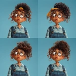 **cartoon character, female farmer, black skinned, pixar artstyle --v 7.0** - Variations (Region) by <@798906196995997708> (relaxed)