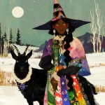 **Warrior witch thundersnowpunk with long braids and stylized warrior witch’s hat and goat companion in the snow --sref 1999999999 1999999991 416557976 2252558232 698008135 1078492728 2187294478 217414415 416417418 7337 80085 696969 47 73 97 100 --sv 4 --niji 6 --p grjlt42 --raw** - Image #3 <@948741381743083580>