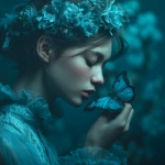 **portrait, butterfly dream, it's you dreaming of the butterfly or the butterfly dreaming of you? It's in my dream or in the butterfly's dream? tinted azure risography, ethereal, fantasy, studio photography --v 7.0 --c 5** - Image #1 <@1152889510158401576>