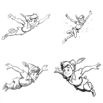 **a cartoon line drawing of a non-disney peter pan flying through the air.** - <@1141055346790645780> (fast)
-# Create, explore, and organize on [midjourney.com](<https://midjourney.com/imagine?from_discord=1>)