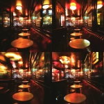 **a speak easy bar with booths and tables, make it blurry with a great buzz and atmosphere** - Zoom Out by <@1248194856929595453> (fast)