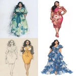 **continental drift aapi plus size fashion design sketch --ar 4:5** - <@948741381743083580> (fast)