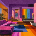 **parquet hypnagogic maximalism physicsbased paper collage, in the style of suburban flat shading, simplified figures, purple rainbow, studyplace, expert draftsmanship, sculpture, oil pencil sketch --p ht8lvr3 --ar 4:5 --v 7.0** - Image #1 <@1015631618645438535>
