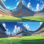 **a large football stadium, with an open green field in the center of which there is a white line for playing football, stands against the background of orange and blue seats, in the style of anime, on a bright sunny day, with high detail, high resolution, and high quality. --ar 16:9** - <@847316063481102406> (fast)
-# Create, explore, and organize on [midjourney.com](<https://midjourney.com/imagine?from_discord=1>)