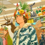 **swag gals feather jacket, lifelike animal statues in drugstore aisles, flower headpiece by Jeff Koons, maybe he is nuts, even his guts have guts --niji 7** - Image #3 <@917327632763322368>