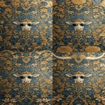 **<https://s.mj.run/0GMbnBQLfYo> william morris wallpaper design of humanoid cows wearing sunglasses and wearing a crown, using 3 colours only --no birds --iw 3 --ar 13:25 --v 7.0** - Zoom Out by <@1103975769467789322> (relaxed)