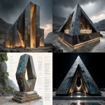 **a Architectural Support Structure existing in the Zenith of the nagssugtoqidian orogeny Civilizations. The design follows a Monumental Geometric aesthetic with a Tapered, multi-faceted obelisk shape. The element includes distinct sections such as the Foundation Anchor, which has a massive, interlocked base of dark, veined rock, designed to absorb and redistribute seismic forces design and constructed from materials including Obsidianized Crust, Reinforced Adamantine Filaments, and Petrified Magma Flow. Specific features for this part include resonates with telluric currents, self-repairs minor structural fractures, and generates localized anti-gravity field at apex. The color scheme features a Basalt Grey primary color, a Vein Silver secondary color, and Azure Arcane Glow highlights. Surface details show smooth, polished facets etched with ancient runic patterns, occasional stress fractures glowing faintly. Overall unique features include anchors floating structures to the earth's core and channels raw telluric energy. The element interacts with its environment by visually standing as an immovable sentinel, functionally providing structural integrity and energy conduit. --ar 7:3 --seed 502 --stylize 1000 --v 7.0** - <@230763620764614656> (fast, stealth)
-# Create, explore, and organize on [midjourney.com](<https://midjourney.com/imagine?from_discord=1>)