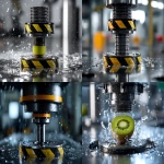 **ine offen stehende detaillierte ikonische Hydraulik Presse mit schwarz gelben Akzenten. Der Hintergrund ist ein weißes Studio. ASMR Video stil. ultrarealistisch, reflektierend. --ar 4:3 --oref <https://s.mj.run/a8_gCo8MbTI>** - <@672875703666081795> (relaxed)