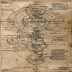 **intricate circuit diagram of cosmography, technical drawing. notes, marginalia, Ink on old worn down paper. Slight burns on the edges. --ar 9:16** - Image #3 <@391048027051261958>