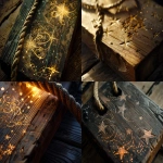 **A mystical Japanese ema (wooden wishing plaque) with star and cosmic patterns engraved, glowing softly as if prayers ascend to the universe, sacred rope and wooden texture preserved, dreamy celestial light, magical and spiritual illustration, small barnacle motif subtly carved in the corner --ar 3:2 --v 6.0** - <@1027927772519211120> (relaxed)