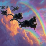 **5 monkeys of monotreme flying through rainbow clouds rescuing kittens --ar 16:9 --p gmmxlw1** - Image #4 <@323891292859793409>