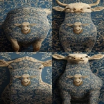 **<https://s.mj.run/BENSP7WwF18> a small size cow wearing sunglasses and gold jewelry in the center of an intricate, blue-patterned wallpaper, in the style of the renaissance. --ar 13:25 --iw 3** - Zoom Out by <@1103975769467789322> (relaxed)
-# Create, explore, and organize on [midjourney.com](<https://midjourney.com/imagine?from_discord=1>)
