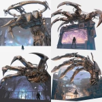 **<https://s.mj.run/RPB10xaI5sU> <https://s.mj.run/d1H4FMHfV6g> <https://s.mj.run/c3HcVbEyS6M> a battleangel in a futuristic scientific city standing at a corner in front of a monstrous oversized biomechanical claw machine with an huge clamp inside. illuminated, in the night --niji 6 --ar 3:4 --s 750** - <@1065590027356213338> (relaxed)