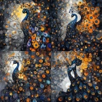 **a peacock with manifold mosaic murmuration feathers --p fdud7wh --s 1000 --v 6.1 --style raw** - Variations (Strong) by <@1135636698060038216> (relaxed)