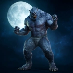 **a werewolf / in the form of a full body handsome vascular masculine man / exhibiting savage rapacious hunger / for human life spirit / brightly illuminated by / a brilliant full moon in a nighttime sky / full length view --no women, girls, females --s 50** - Image #4 <@1080572898269466724>