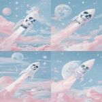 **☠️🚀👾💫🌟🌌🌠 --sref 6035664444 --sw 1000 --exp 100 --stylize 1000 --ar 4:5 --q 4** - Variations (Strong) by <@948741381743083580> (relaxed)