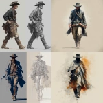 **use the face of the image to create cowboy warrior walking** - <@1223706649483546716> (fast)