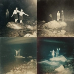 **A realistic, yet grainy, and degraded ghost photograph. This low-light color photograph was taken outdoors at night, likely under a bridge in Hadano, Kanagawa Prefecture. Two young women are seen in the center of the frame. They are standing on a dark rock in the center of the frame, posing with their arms outstretched. The background is very dark, suggesting nighttime. A river can be seen behind them. In one corner of the frame, a small, translucent, ghostly hand appears, grasping a pale-colored rock. The main photograph, likely artificially lit by a camera flash, highlights the man in the dark environment. This darkness, combined with the focus on the man and other details, creates an eerie atmosphere. --v 7.0** - <@1036285603907633172> (relaxed)
-# Create, explore, and organize on [midjourney.com](<https://midjourney.com/imagine?from_discord=1>)