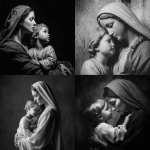 **mother Mary holding young Jesus embracing. Jesus looking up to mother Mary black and white photography --v 7.0** - <@819073620625981460> (fast)
-# Create, explore, and organize on [midjourney.com](<https://midjourney.com/imagine?from_discord=1>)