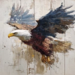 **a beautiful loose pallet, knife, painting of an Americana bald eagle flying --ar 3:4** - Image #1 <@1204459829629026307>