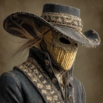 **Tenebrous Beetlejuice corn on the cob Face mask of corn cowboy --s 250 --v 7.0** - Image #1 <@974789918188535848>