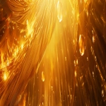 **Divine golden light rays descending from heaven onto floating elemental symbols (fire flame, water droplet, air swirl, earth crystal), angelic wings in background, warm amber and gold color palette, hyper-realistic spiritual energy, cinematic photography --ar 4:1 --v 6.0** - Image #2 <@900787127892180992>
