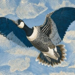 **barnacle goose in flight by Edward Bawden --ar 5:4** - Image #2 <@1015631618645438535>