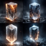 **Minimalist cosmic visualization, a glowing transparent cube floating in deep space, inside the cube faint glowing sparks and ripples of vacuum energy shimmer, clean black space background with faint distant stars, one clear strong focal cube in the center, elegant composition, sharp crisp documentary style rendering, scientific yet artistic, uncluttered, perfect for high CTR thumbnail. --ar 16:9 --v 7.0 --s 750** - <@1347352121820844044> (relaxed)