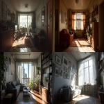 **realistic photograph of a small apartment living room, walls on both sides, the room is flooded with natural light, the camera is at a low angle --ar 16:9** - <@820114505819226165> (fast)