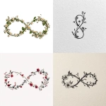 **an infinity symbol with simple flowers in the design, white background** - <@1028770350189776956> (fast)