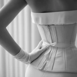 **close view from behind of a woman's lumbar area . white soft ambiance. white pastel. black and white photo for a beauty center** - Image #2 <@525310115033645076>