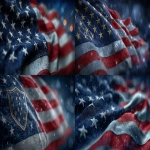 **minimalist professional hero banner background for government IT security website, subtle gently waving American flag in muted red white navy blue tones blended seamlessly into soft gradient dark blue sky with faint bokeh lights for patriotic atmosphere, overlay abstract digital network elements like glowing circuit lines subtle shield icons and data streams in translucent navy symbolizing cybersecurity and national protection, clean abstract high contrast for text overlays no people or literal objects, wide landscape format --ar 16:9 --v 7.0 --sref <https://s.mj.run/-ARlOWar58I> <https://s.mj.run/UMBQMA5Dw_E> <https://s.mj.run/SQzf9izuWwA> <https://s.mj.run/ArZCwlvpIDU> --s 250** - <@1102631290769002566> (fast, stealth)