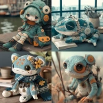 **parkouring cute brain froggy neon azure gradient plush doll designed by miyake issey against bg of urban view --niji 6 --raw --s 666 --c 10 --ar 1:1 --p amw1g8y** - <@1152889510158401576> (fast)